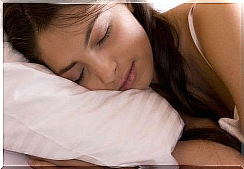 Woman sleeping on pillow