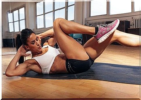 Woman doing abdominal exercise