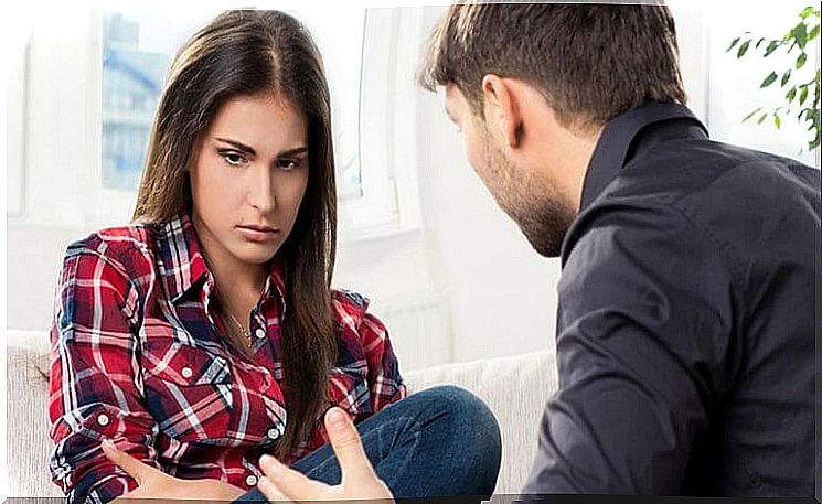 Woman is angry at boyfriend