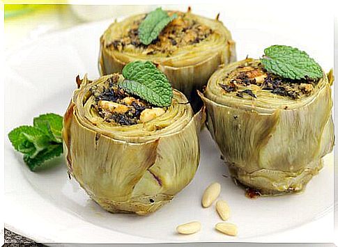 Artichokes on a plate