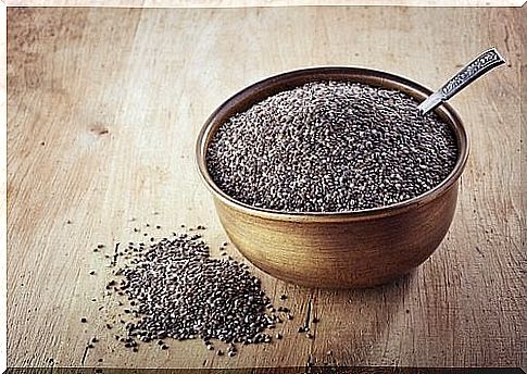 Bowl with chia seeds