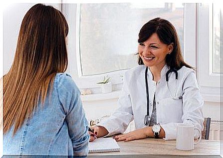 Woman for interview with doctor