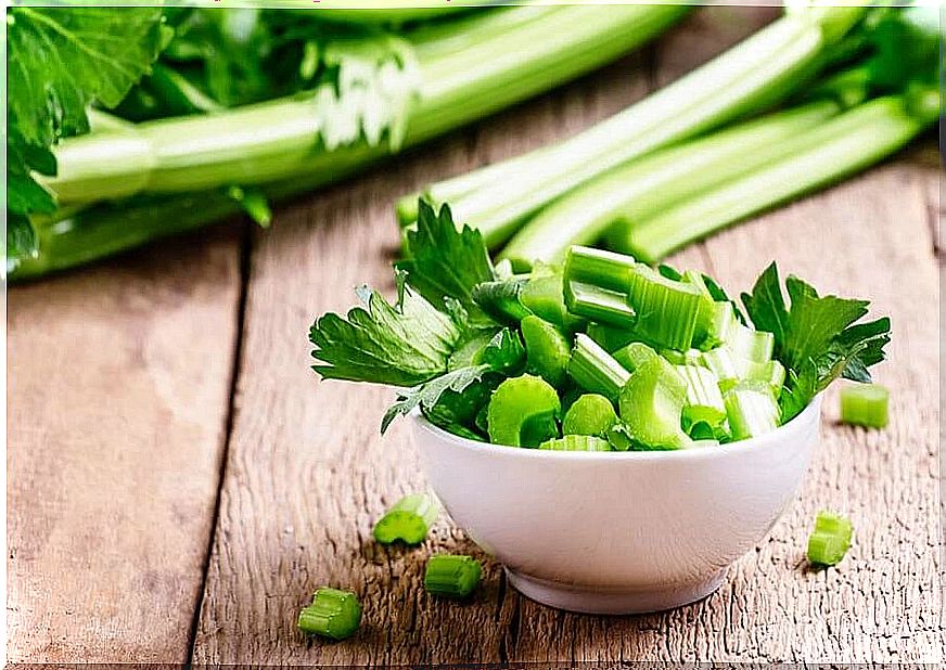 celery in a bowl