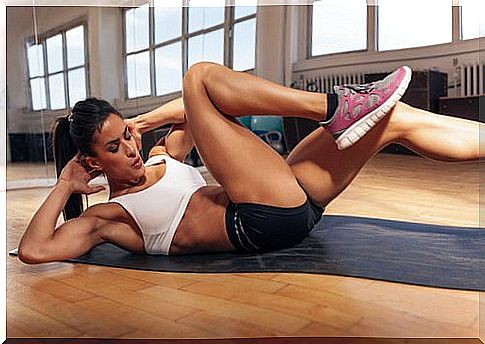 Woman doing cycling exercise