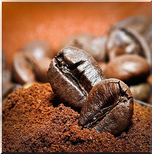 Coffee beans and coffee powder