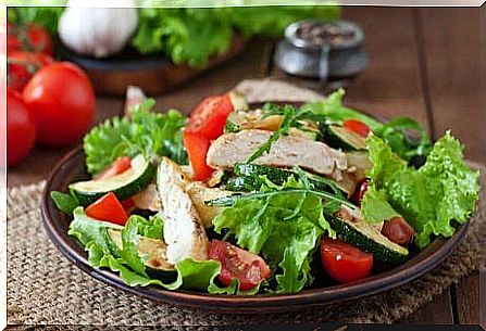 chicken and salad