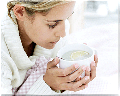 Woman drinking tea