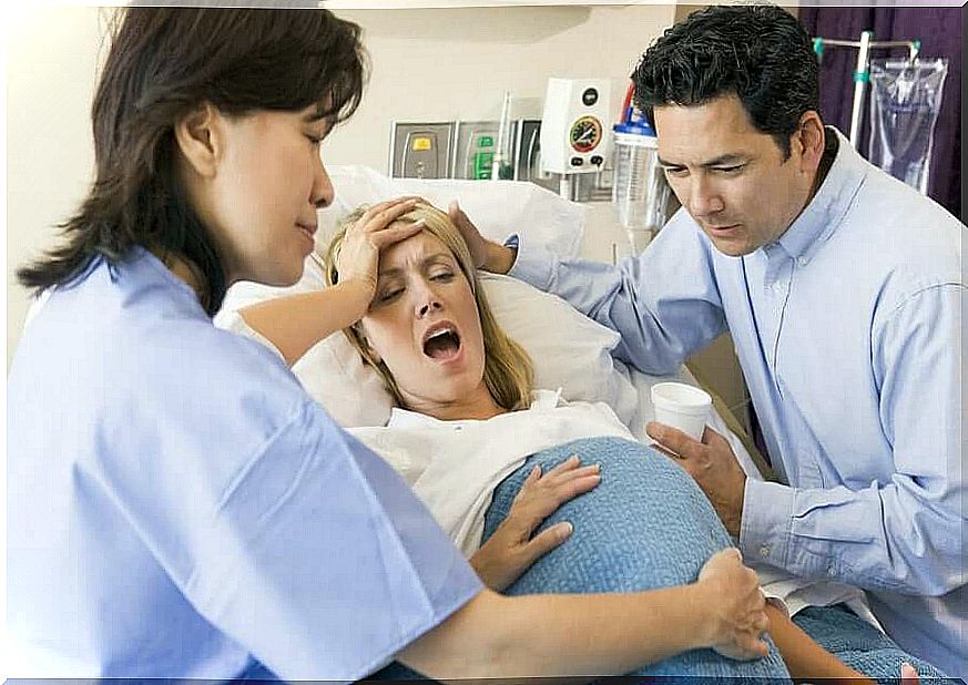 A woman giving birth